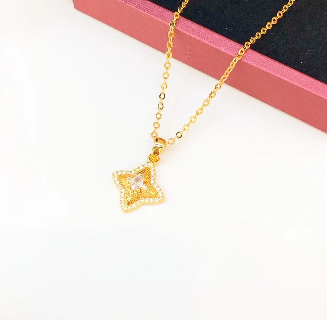 金沐首饰新款镀金项链仿真金网红时尚链饰潮流吊坠爆款厂家直销详情图4