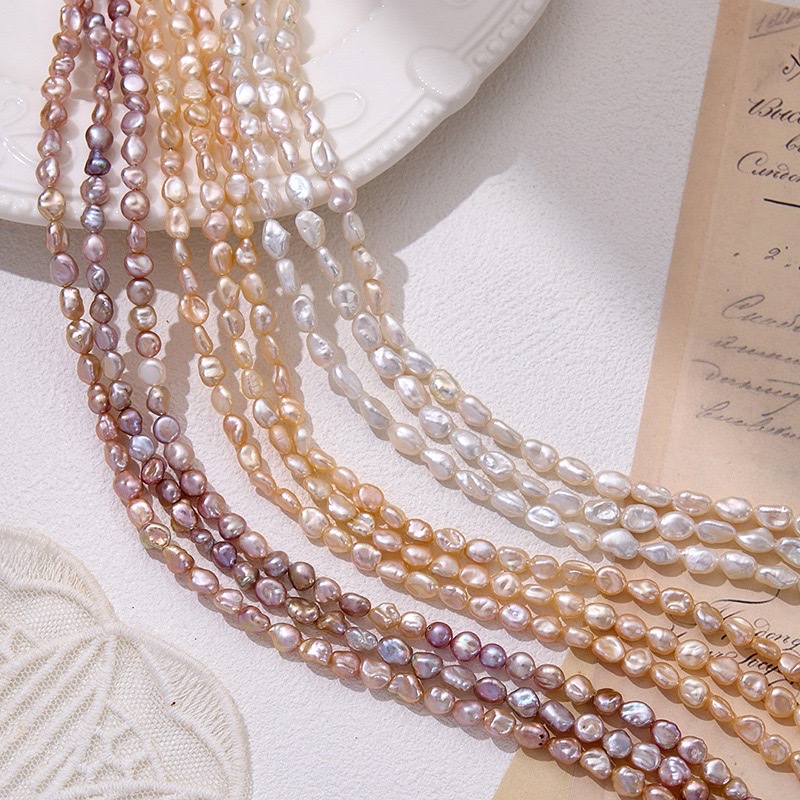 迷你碎银子白金紫三色天然淡水珍珠高品质再生珍珠