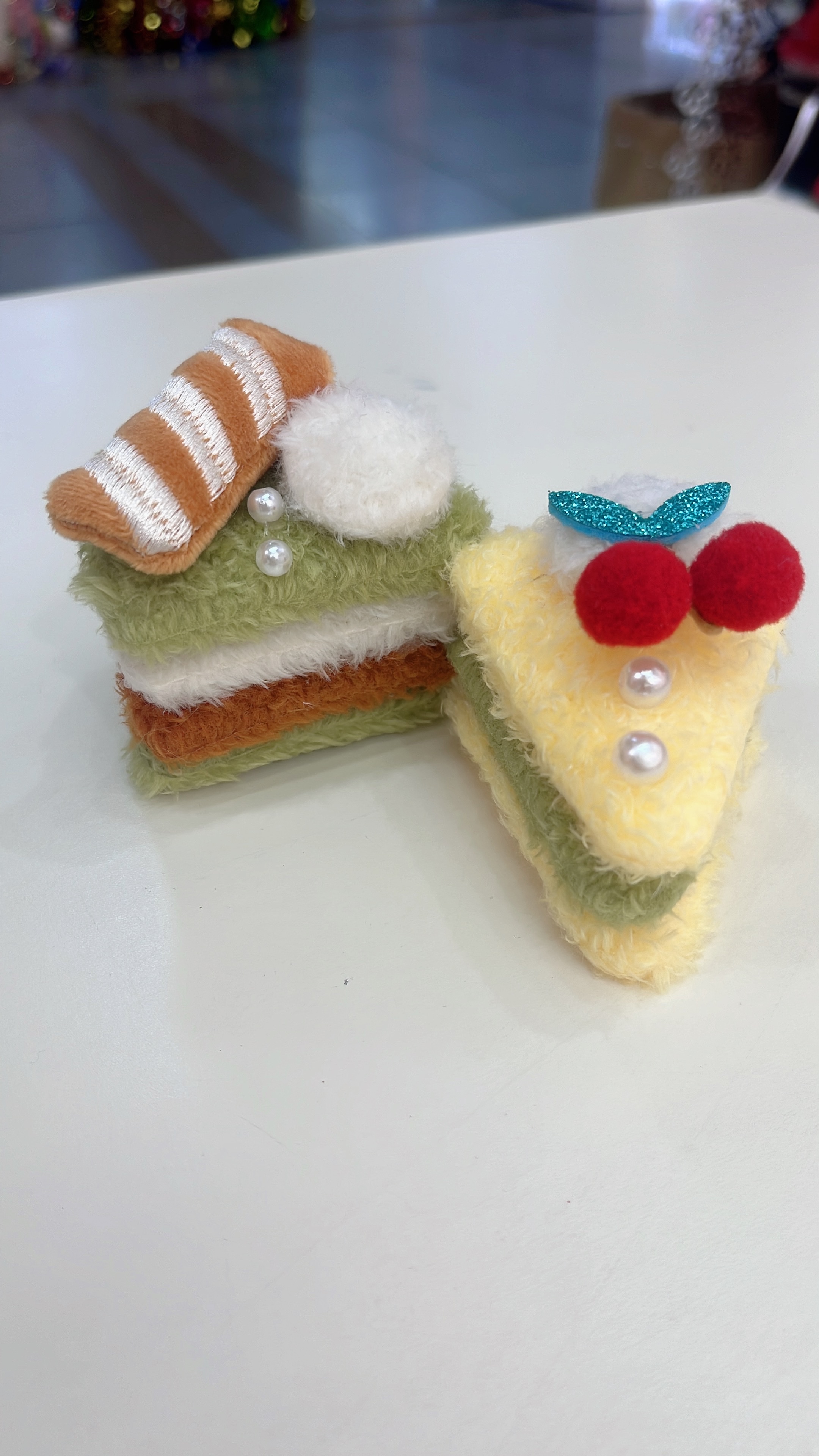 Cute dessert afternoon tea, faux plush cake, hair clip, girlish heart, versatile ins style hair accessory, hanging accessory, hair accessory