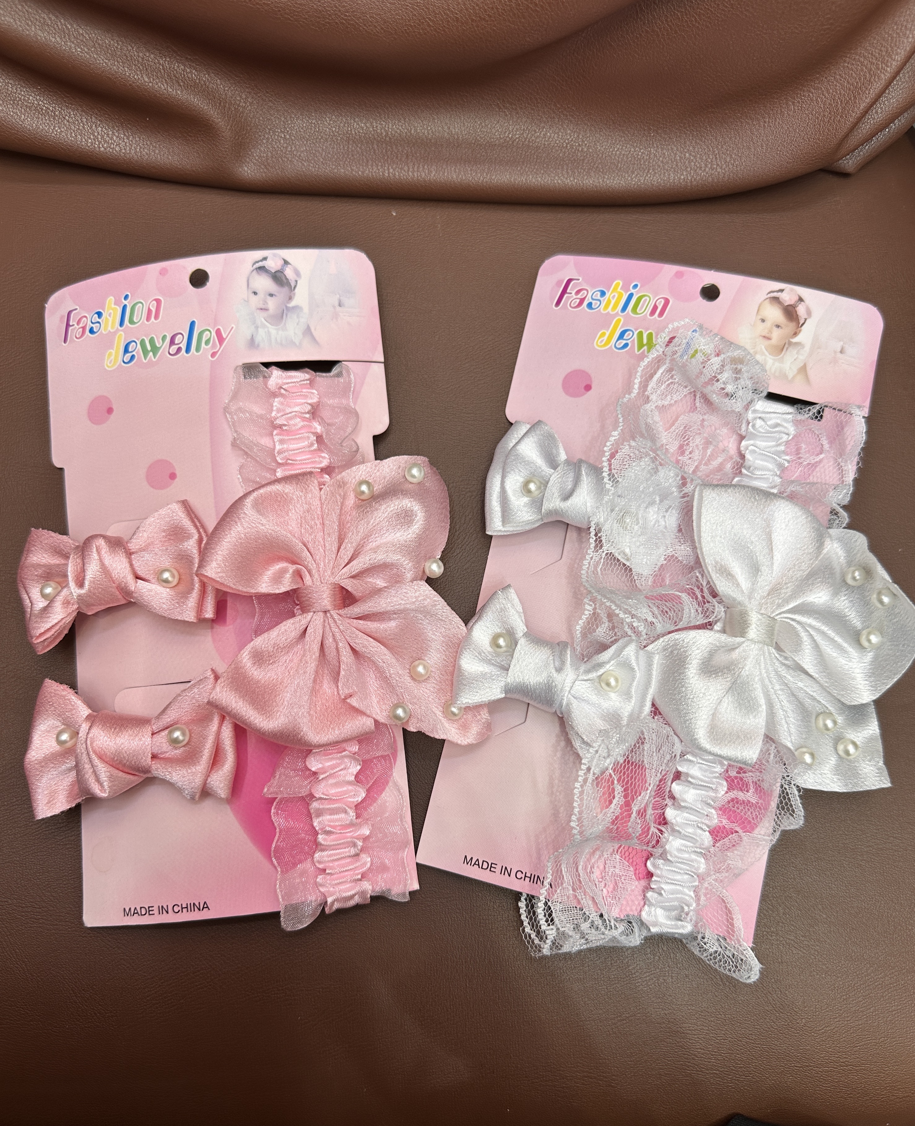 韩版儿童头带珍珠花朵蕾丝公主发带可爱发夹新生儿宝宝发夹