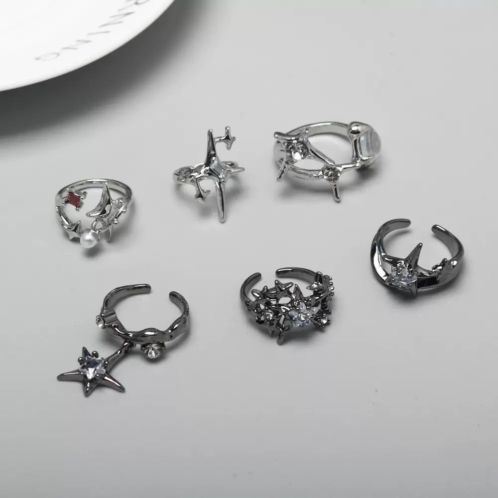 哥特戒指 锆石五角星不规矩戒指戒指戒指详情图2