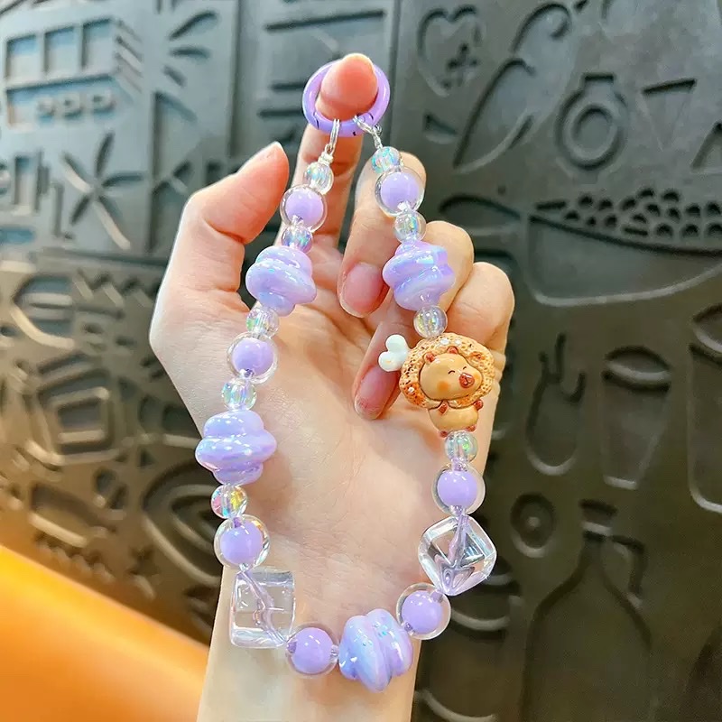 Wholesale of the same luminous kabipala beaded mobile phone chain, keychain, women's bag accessories and small gifts as Douyin live streaming detail image 5