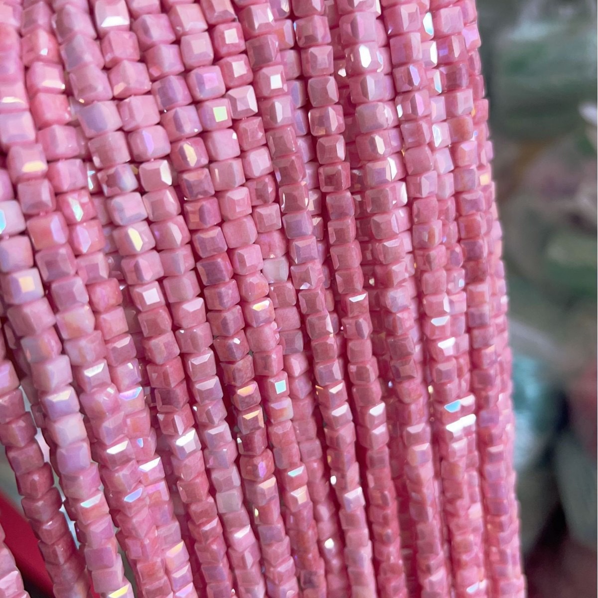 珠子方珠串珠米珠木珠手工DIY配饰材料多色装饰品配珠50g