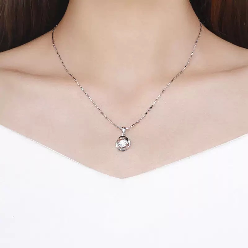 S925银项链玫瑰花银项链女韩版简约小众风格锁骨链时尚百搭吊坠女项链女长款简约产品图
