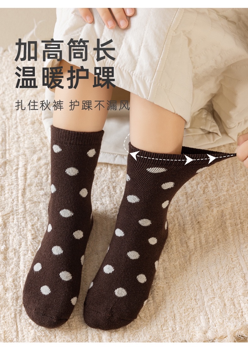 Autumn and winter thickened loop children's socks for girls, mid-calf Zhuji children's socks, warm thick socks, Class a, 6-12 years old detail image 8
