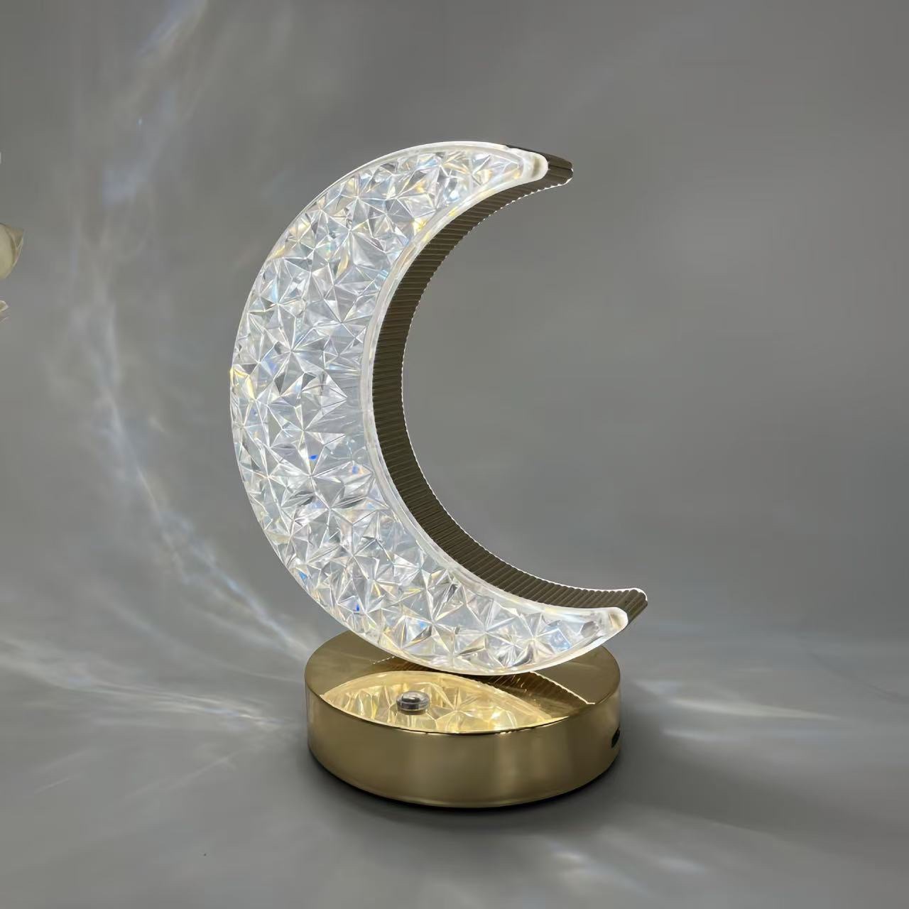 Creative gifts: Star and moon night light, touch three-color charging ambient light, bedroom birthday gift: night light, decorative ambient light, pat light base detail image 6