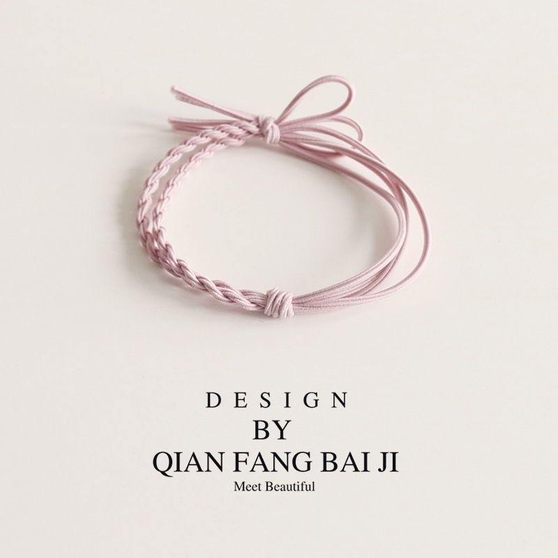 Simple macaron bow hair tie, handcrafted hair band, women's hair tie rubber band, Korean hair band, women's ins rubber band detail image 8