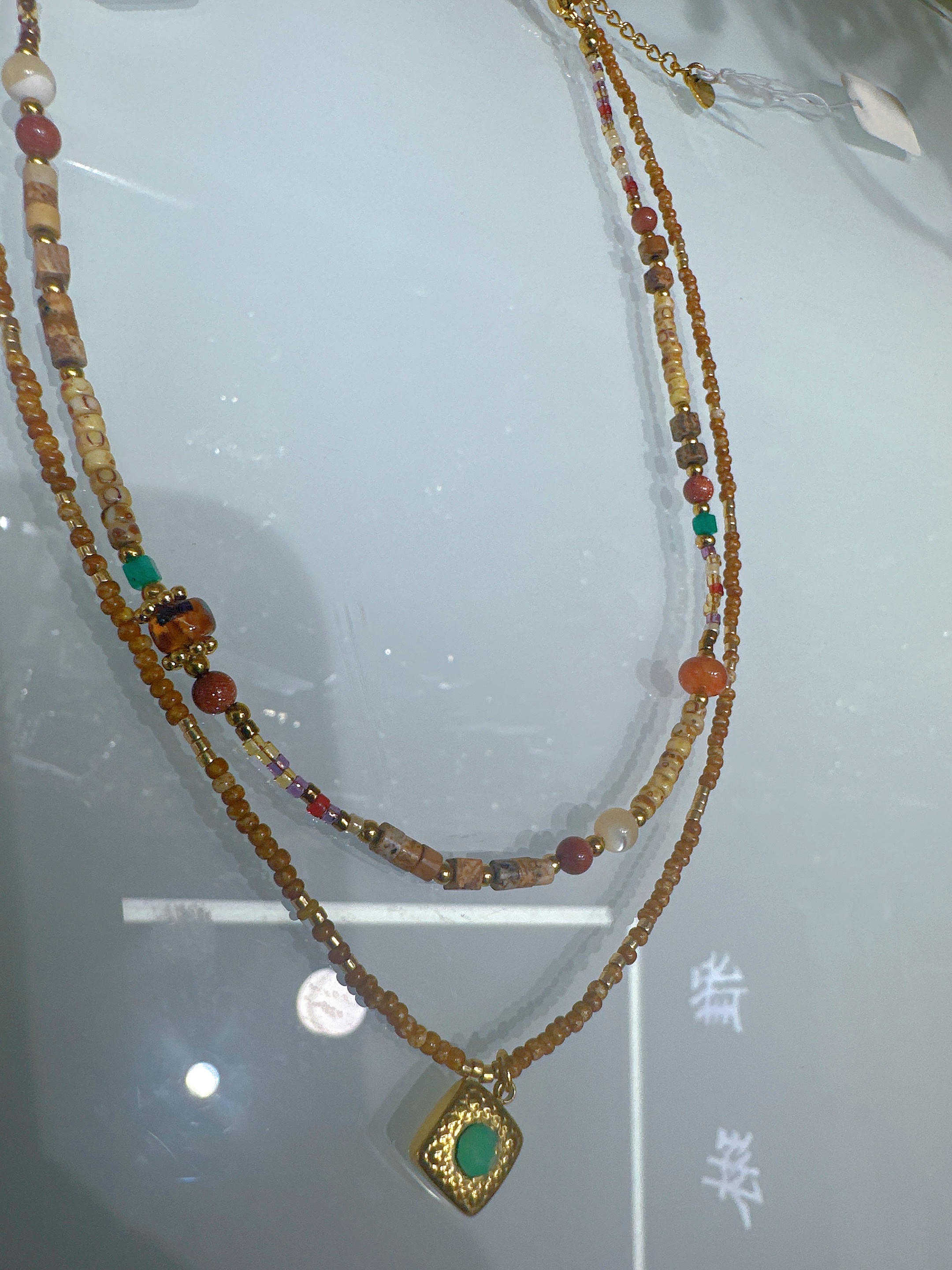 钛钢天然石手工项链 原创饰品产品图