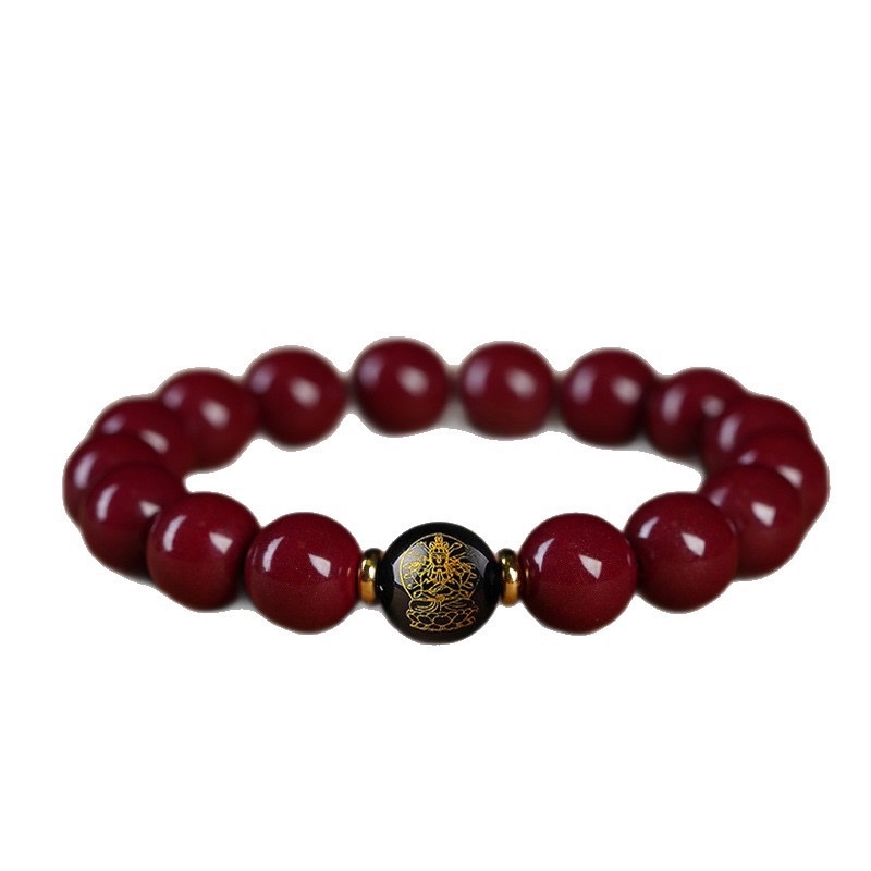 High-content cinnabar zodiac Buddha bracelet for men and women, zodiac year purple gold sand bracelet for couples, ethnic style bracelet Application Scenario