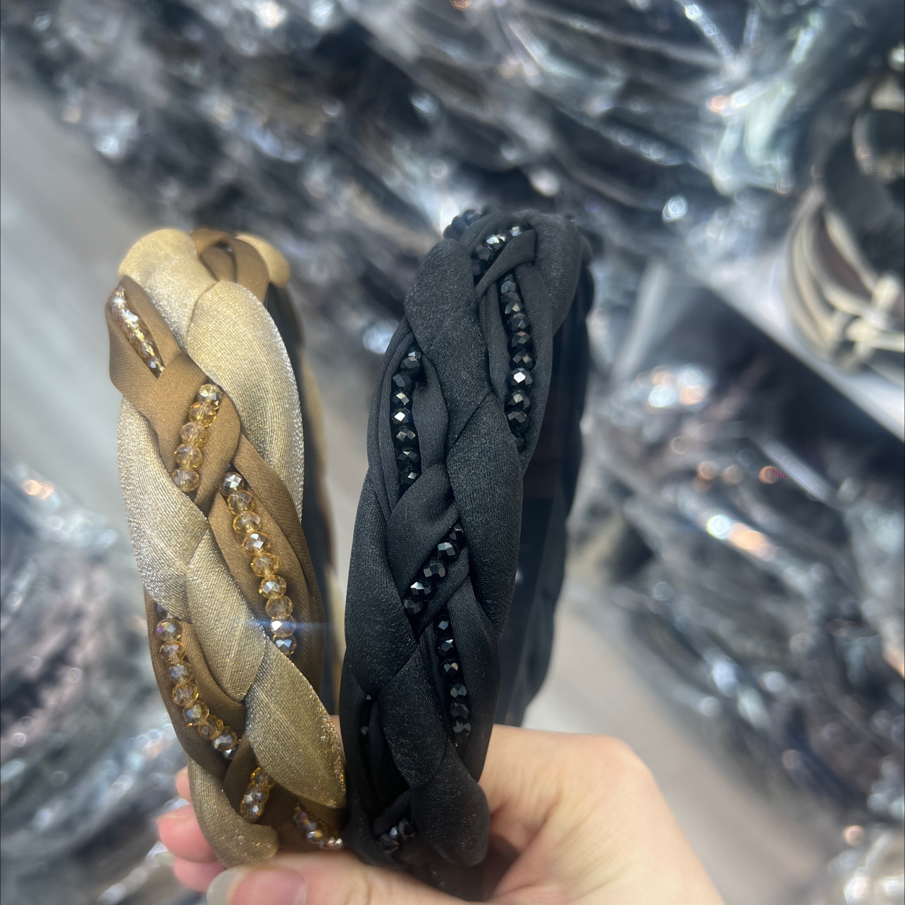 撞色水钻麻花发箍女高级感外出百搭发卡头饰洗脸化妆压发头箍发捆