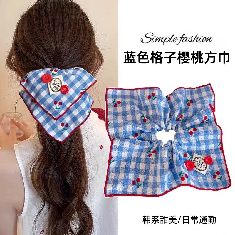 2025新款时尚饰品发圈大肠头绳爆款方巾发圈百搭发饰发带学生发绳头饰潮流款