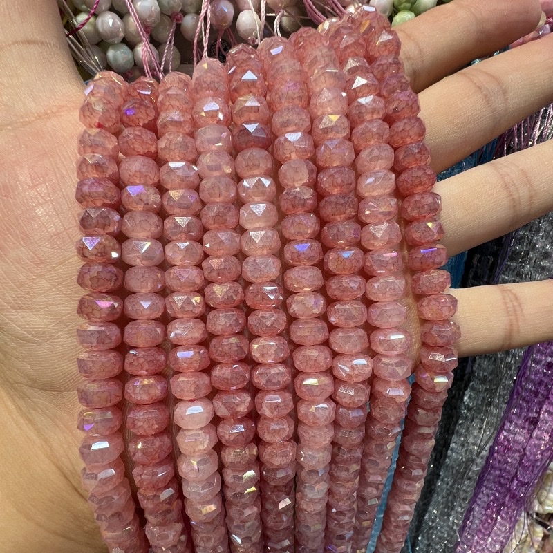 透明车轮串珠米珠木珠手工DIY配饰材料多色装饰品配珠50g白底实物图