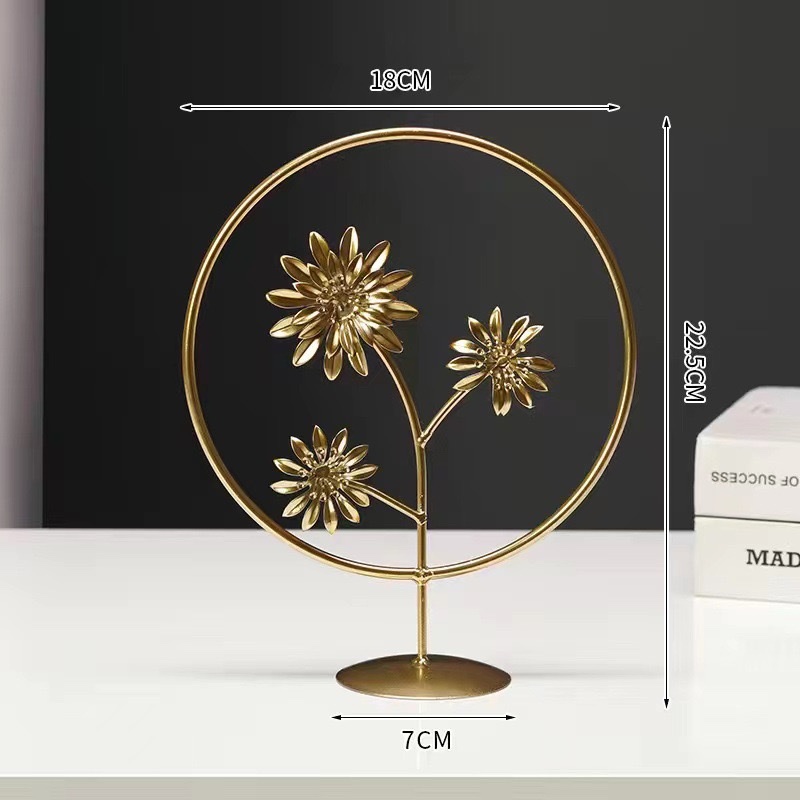 铁艺银杏叶桃花摆件家居日用轻奢简约客厅茶几边柜酒柜装饰品摆设