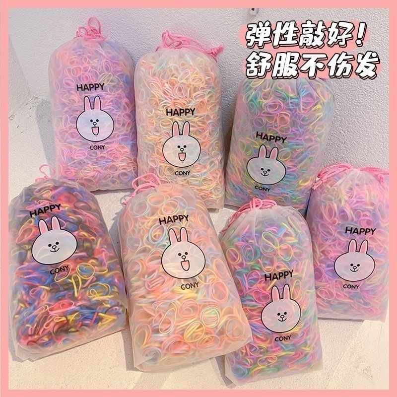 Disposable hair ties, small rubber bands, children's hair ties, baby girls' hair won't hurt, elastic children's rubber bands, good colors details Picture