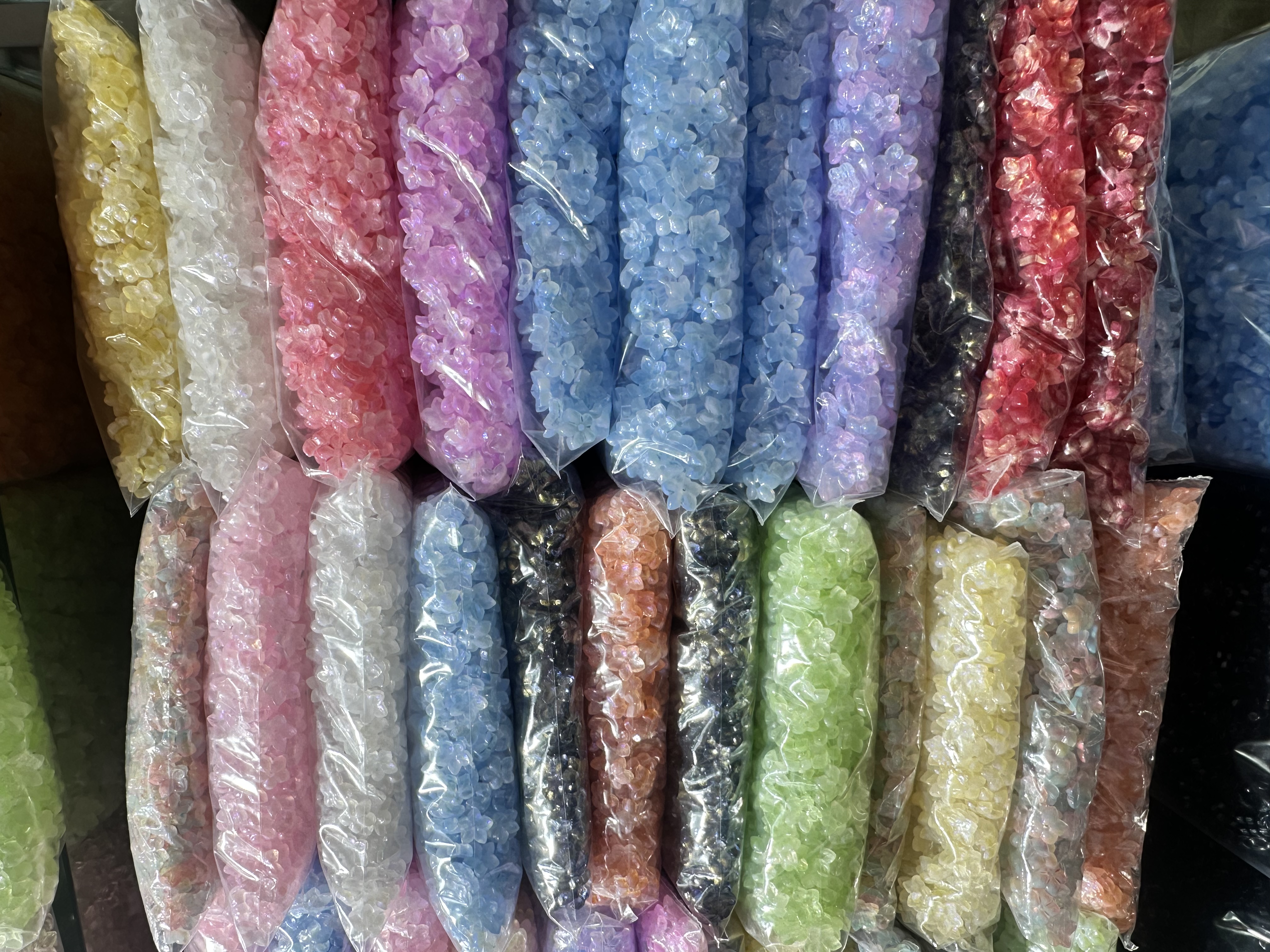 琉璃配件花瓣diy发簪手串串珠服装辅料DIY手工古风发簪材料捷克琉璃簪娘饰品配件10mm尖角花中孔五瓣花