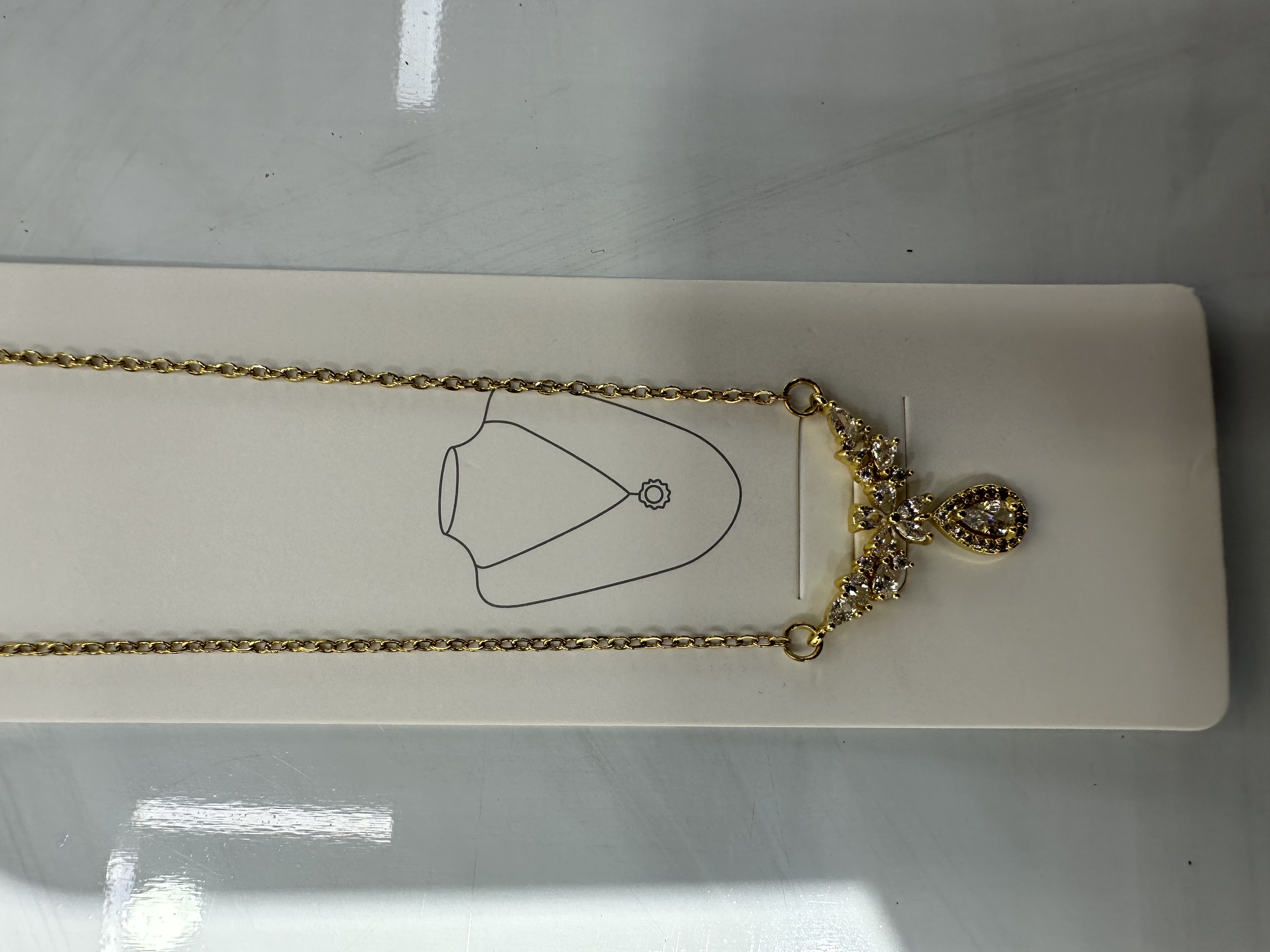 不锈钢链条加铜吊坠18 K金电镀欧美简约大气