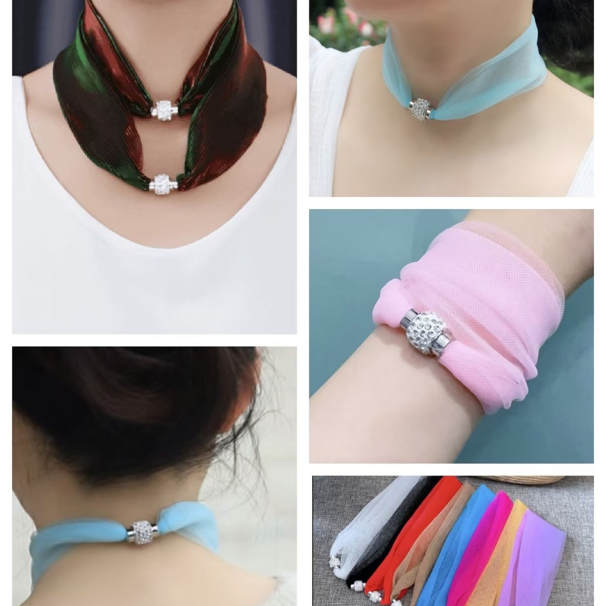 时尚丝巾色丁围巾搭配图案多款丝巾绑包百搭女士春秋款丝巾详情图2