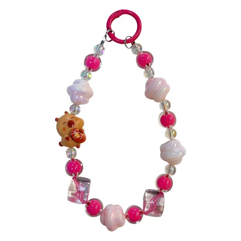 Wholesale of the same luminous kabipala beaded mobile phone chain, keychain, women's bag accessories and small gifts as Douyin live streaming detail image 3
