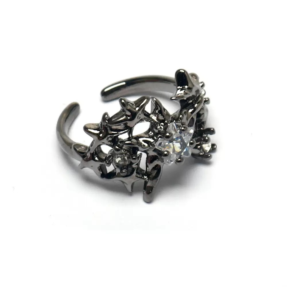 哥特戒指 锆石五角星不规矩戒指戒指戒指详情图3