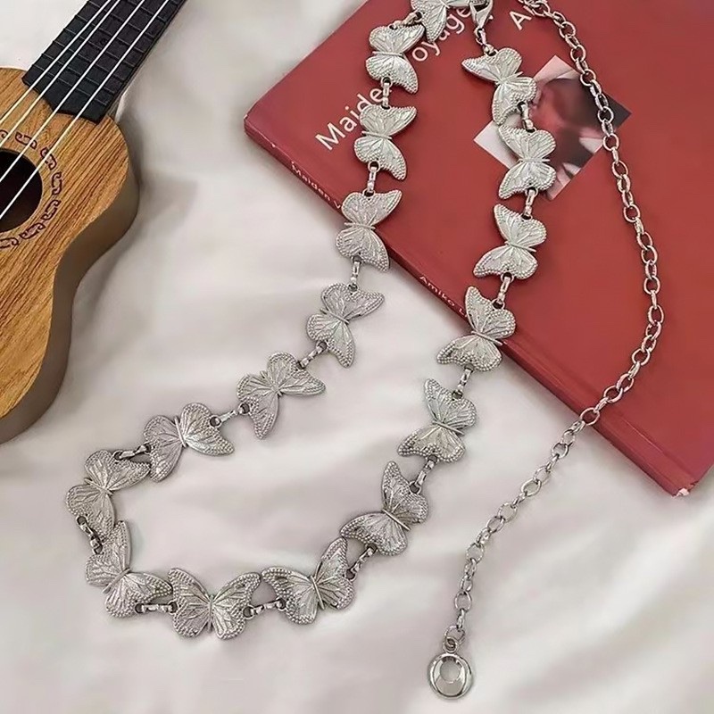 欧美跨境蝴蝶金属腰链配饰腰带链条韩版jk制服配饰ins百搭潮流批 