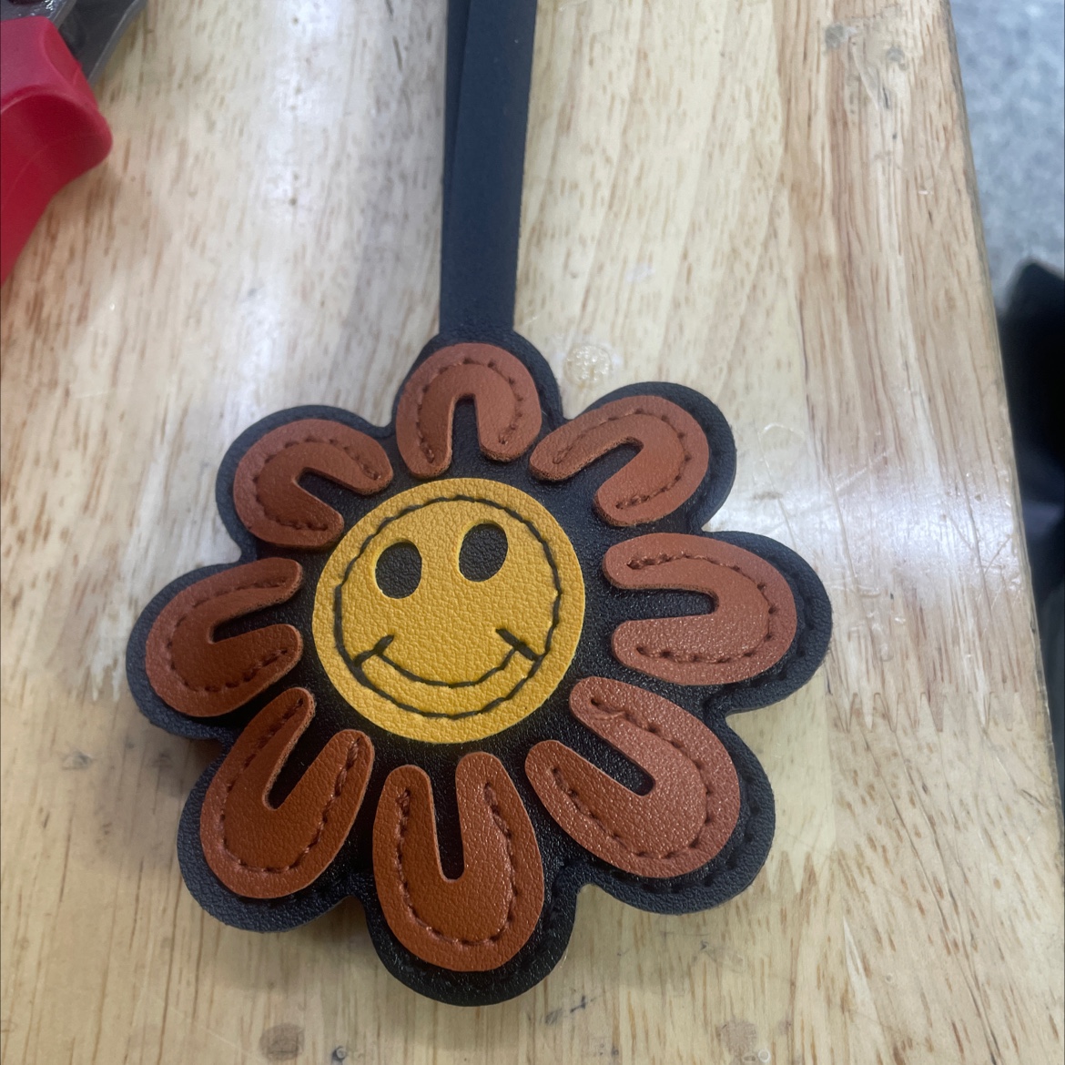 Sunflower leather cotton-padded bag hanger, keychain pendant details Picture