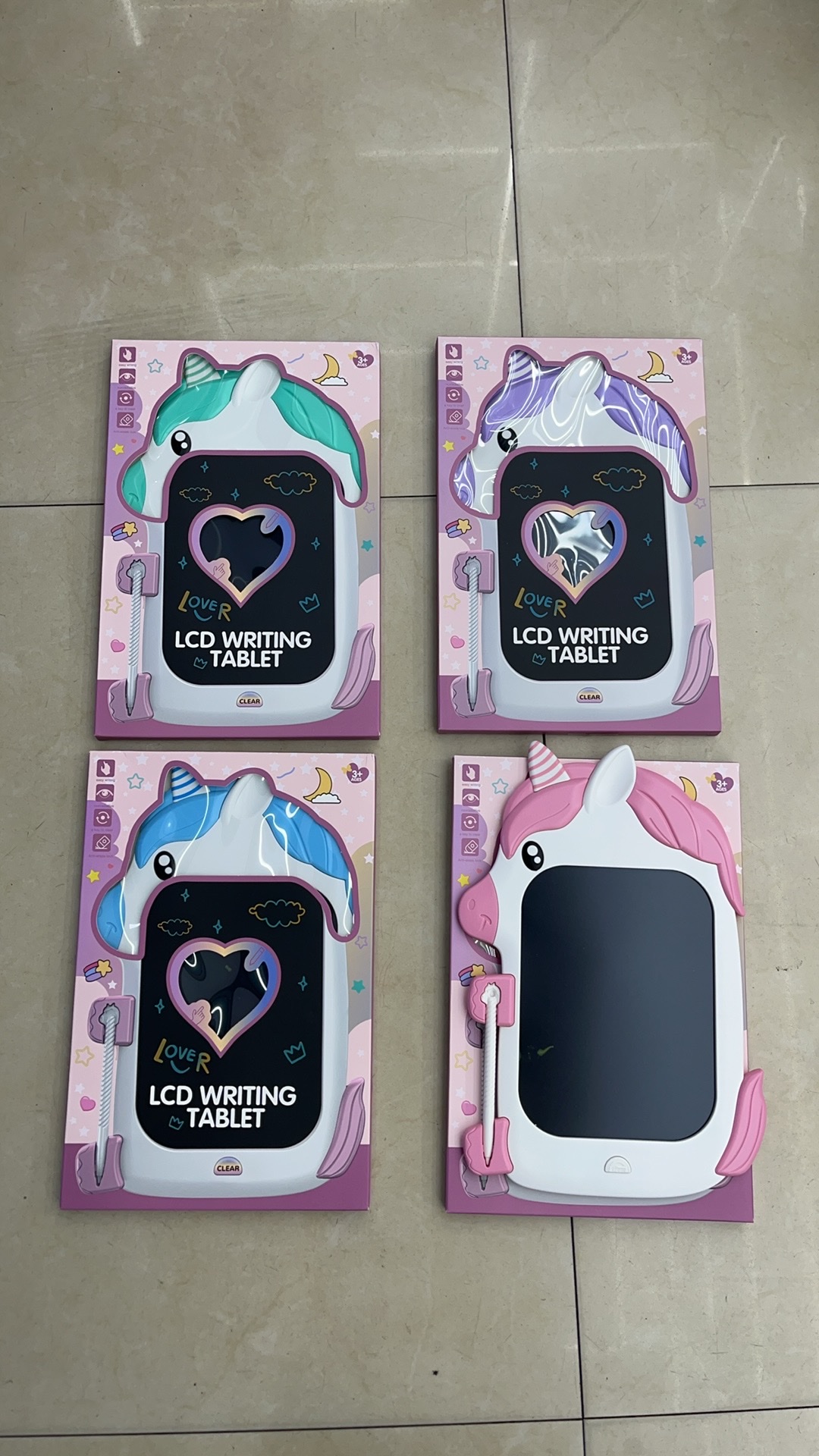 LCD handwriting board, LCD writing board, draft board, small blackboard, children's early education drawing board, drawing and doodling, My Little Pony 4-color handwriting board, children's cartoon handwriting board, children's cartoon details Picture