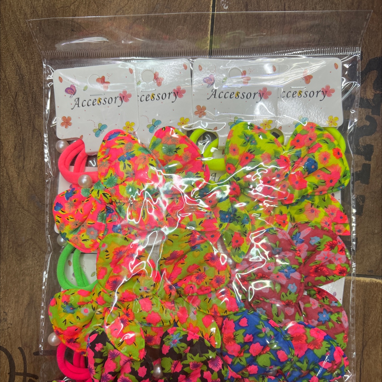 高弹力耐用皮筋女发绳发圈女高马尾扎头绳橡皮筋+小配件印花