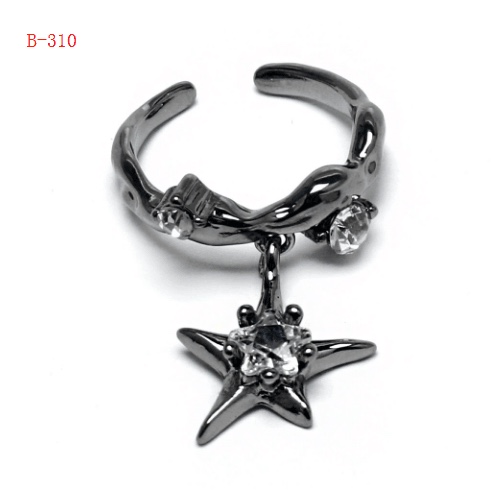 哥特戒指 锆石五角星不规矩戒指戒指戒指