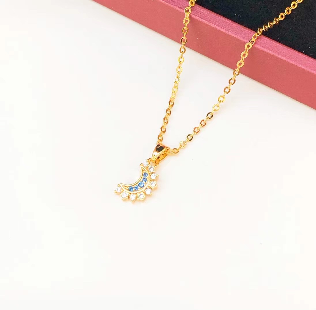 金沐首饰新款镀金项链仿真金网红时尚链饰潮流吊坠爆款厂家直销产品图