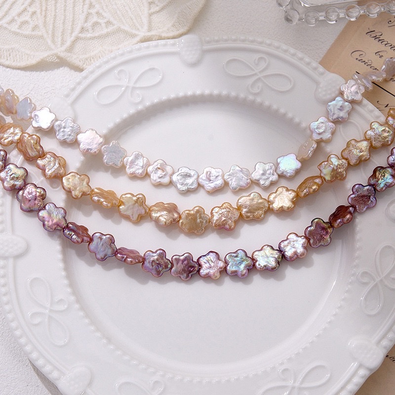 Premium plum blossoms, Baroque peach blossoms, natural freshwater pearls, core-shaped small flowers, high-quality diy Baroque style diydiydiydiydiydiy details Picture