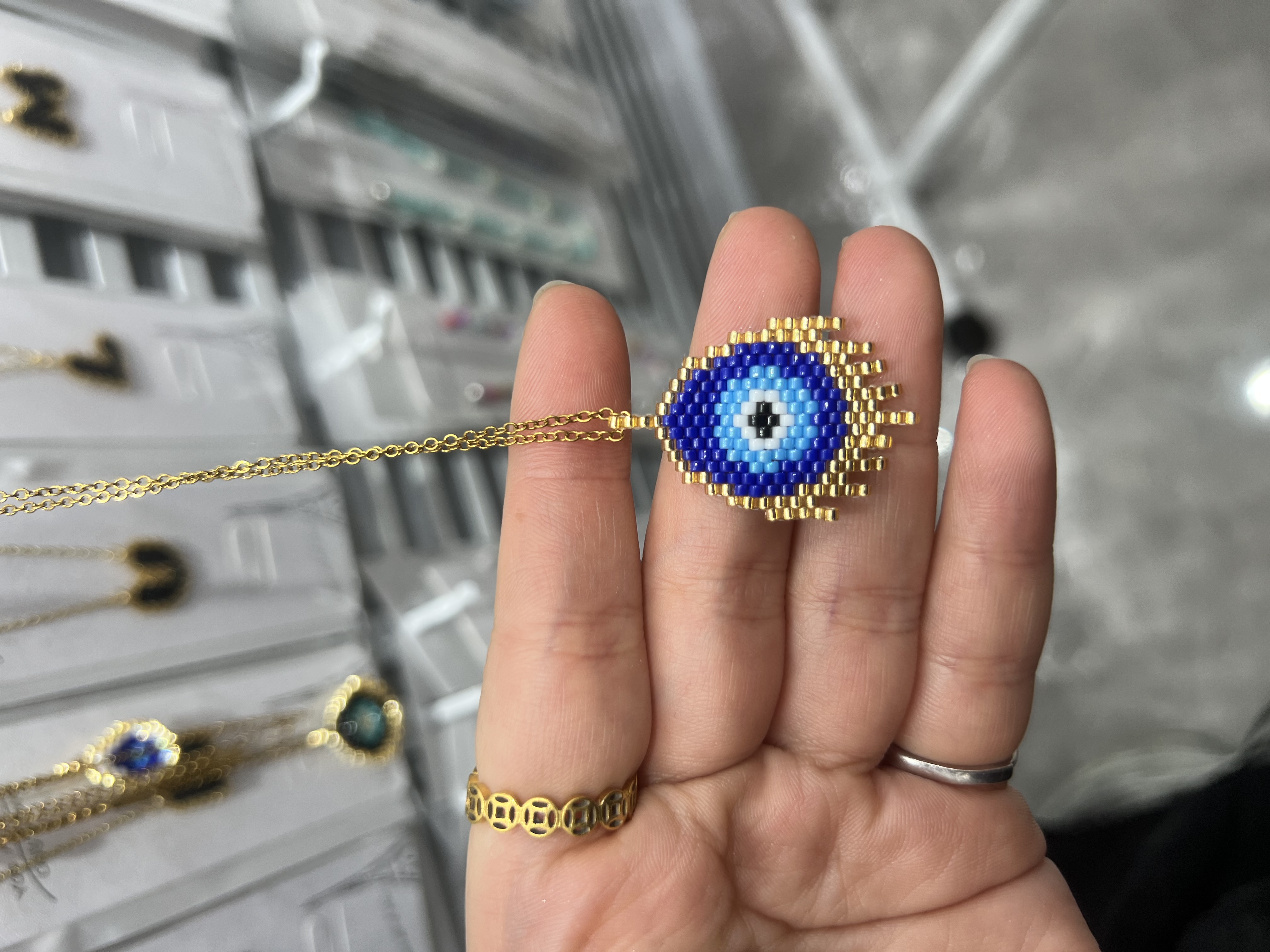 纯手工制作进口米珠miyuki，恶魔之眼系列项链，时尚简约女款首饰配饰百搭潮流