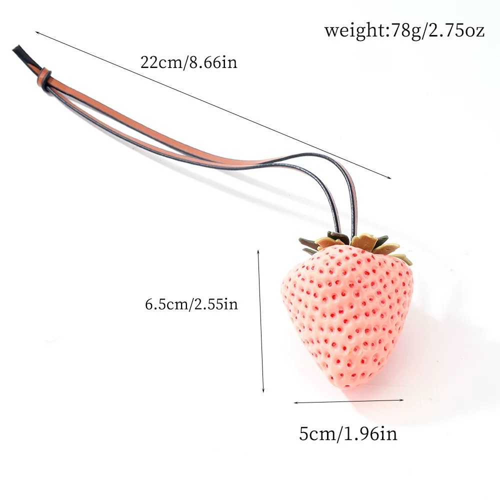Simulated strawberry bag pendant, keychain pendant, small gift detail image 2