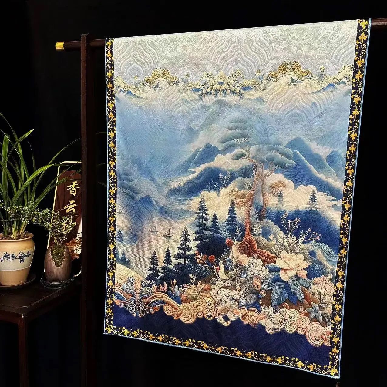 Yunjian Songlan Dragon Scale pattern Traditional Chinese style versatile shawl long scarf 70*180