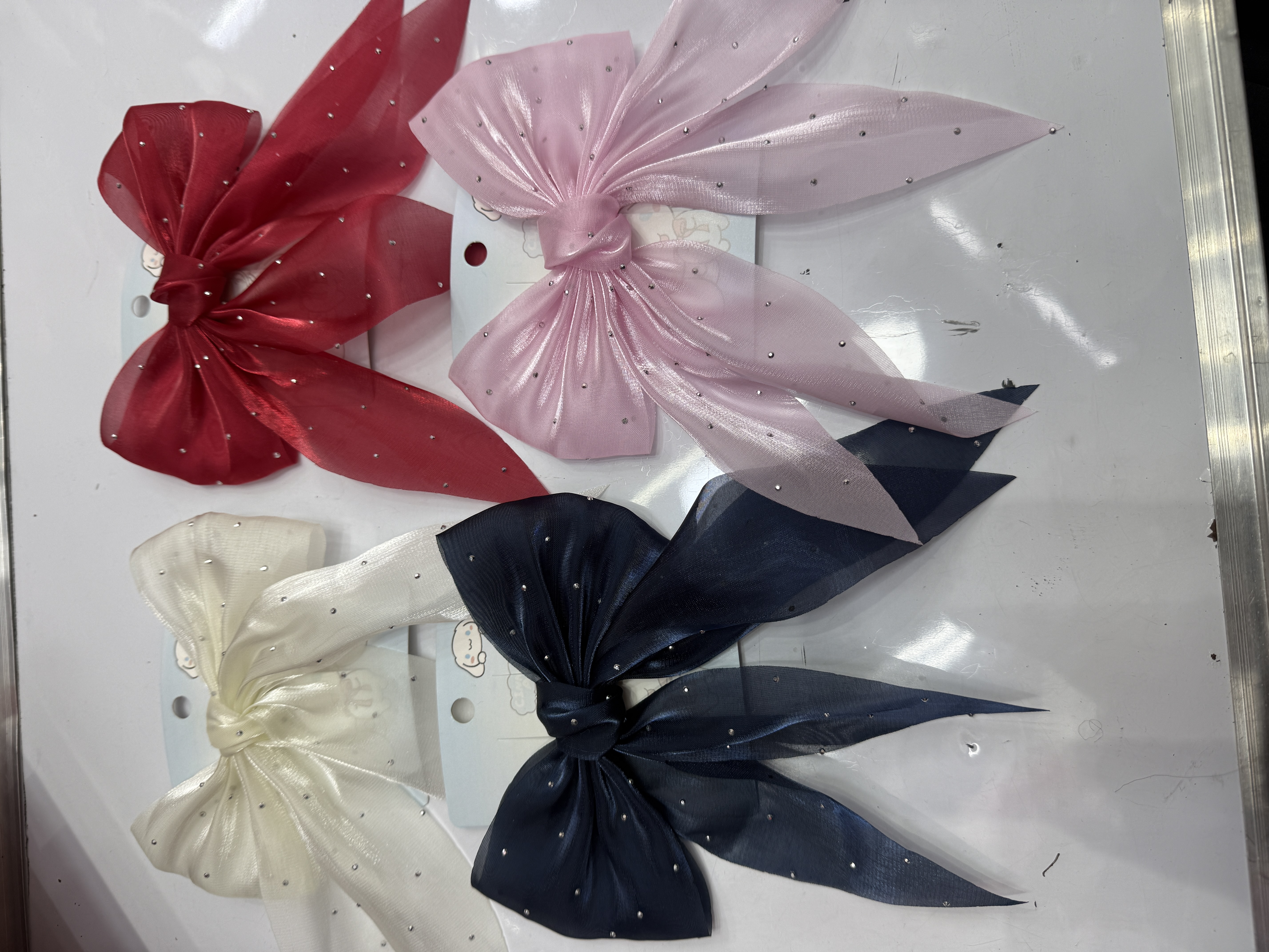 Pure handcrafted bow hair clips, sweet mesh ribbon spring clips, fresh back of the head ponytail top clips, super fairy-like hair clips, children's summer cuteness details Picture