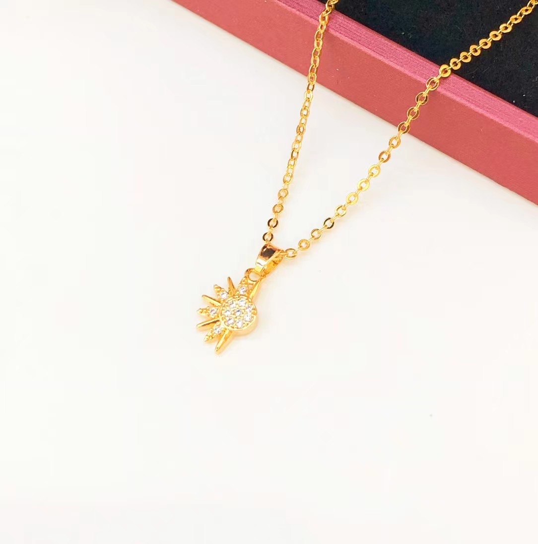 金沐首饰新款镀金项链仿真金网红时尚链饰潮流吊坠爆款厂家直销