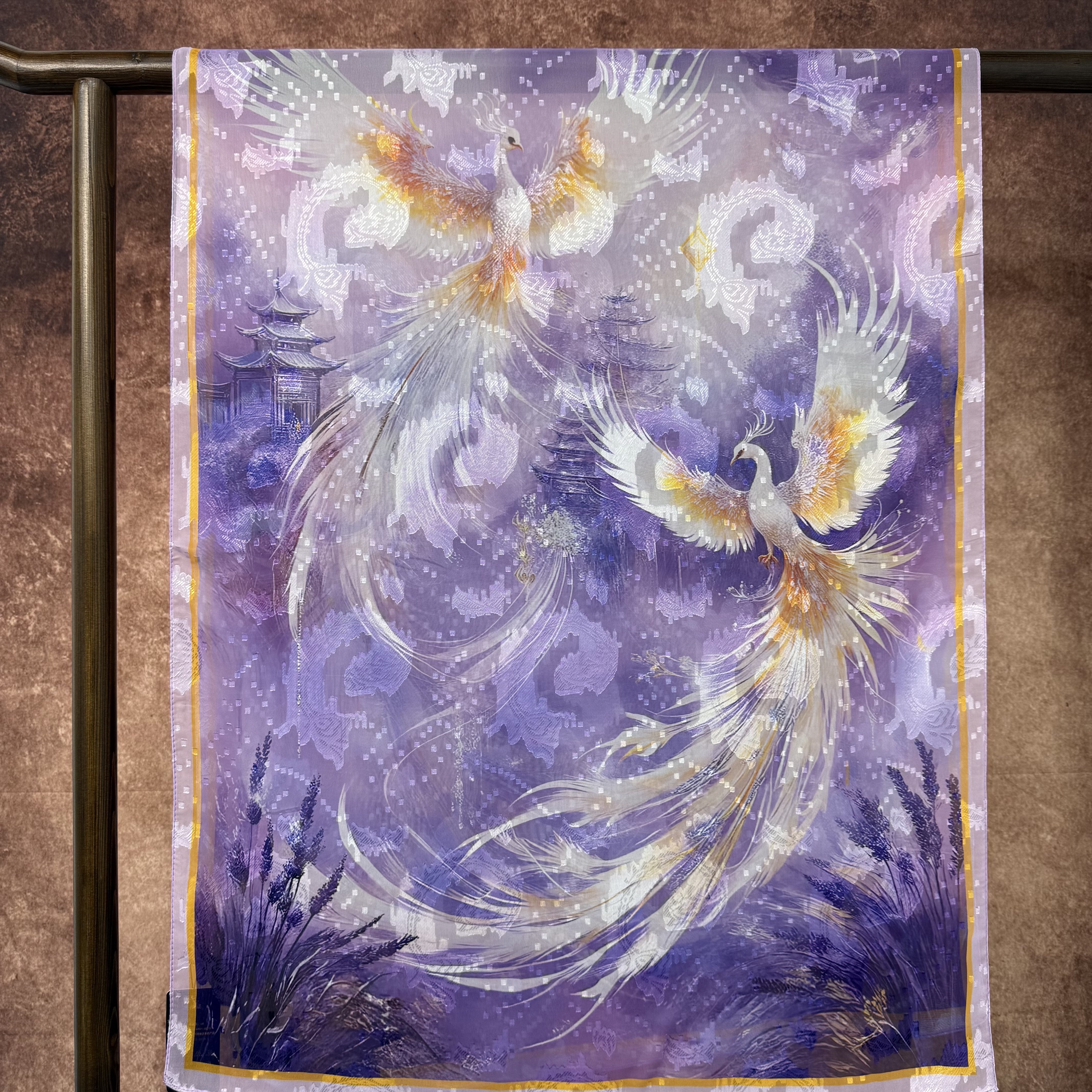 Jinfeng New Chinese-style National style versatile shawl and Scarf Cut Flower Long Scarf 70*180