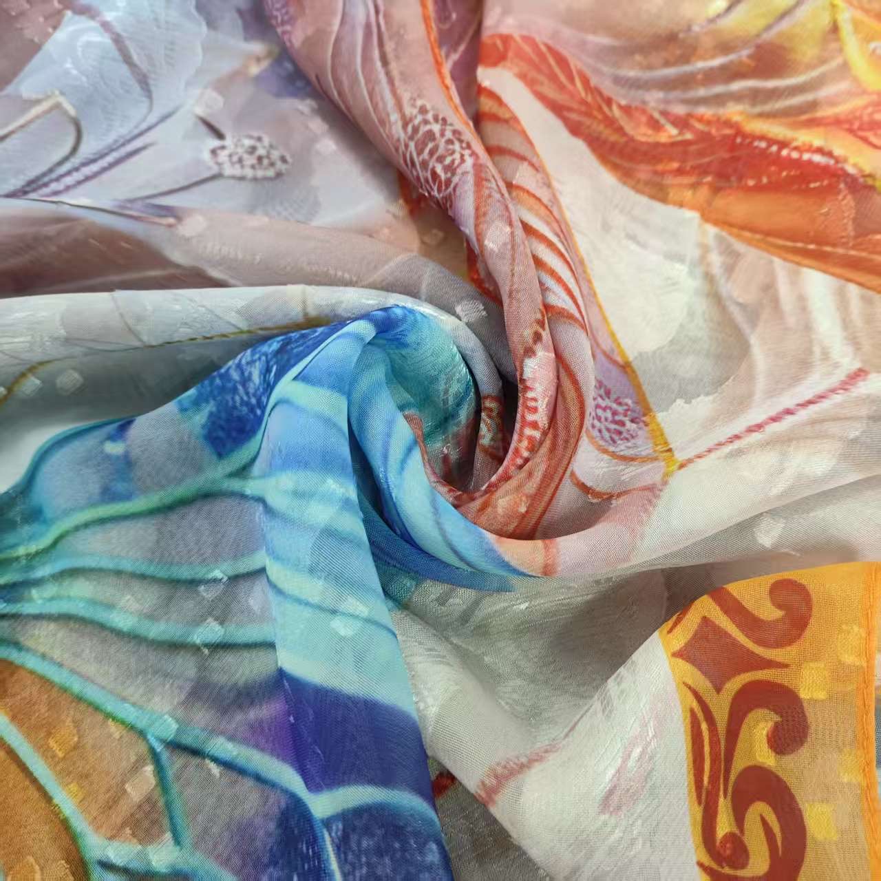 Flower Butterfly New Chinese-style national style versatile shawl and scarf Cut Flower Long scarf 70*180 Specification image