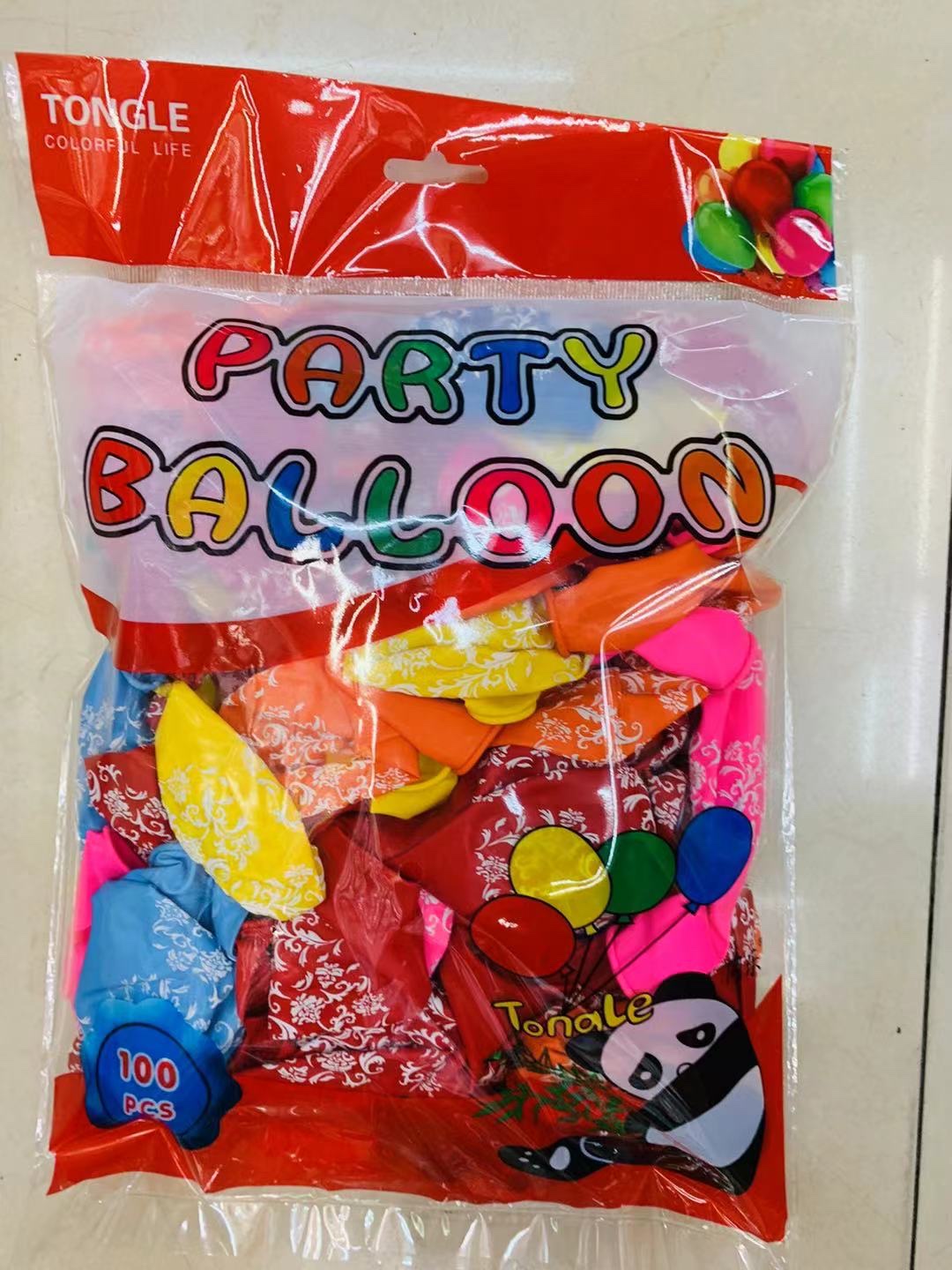 同乐印图案气球 五版印图案气球 生日快乐花朵圆点气球细节图