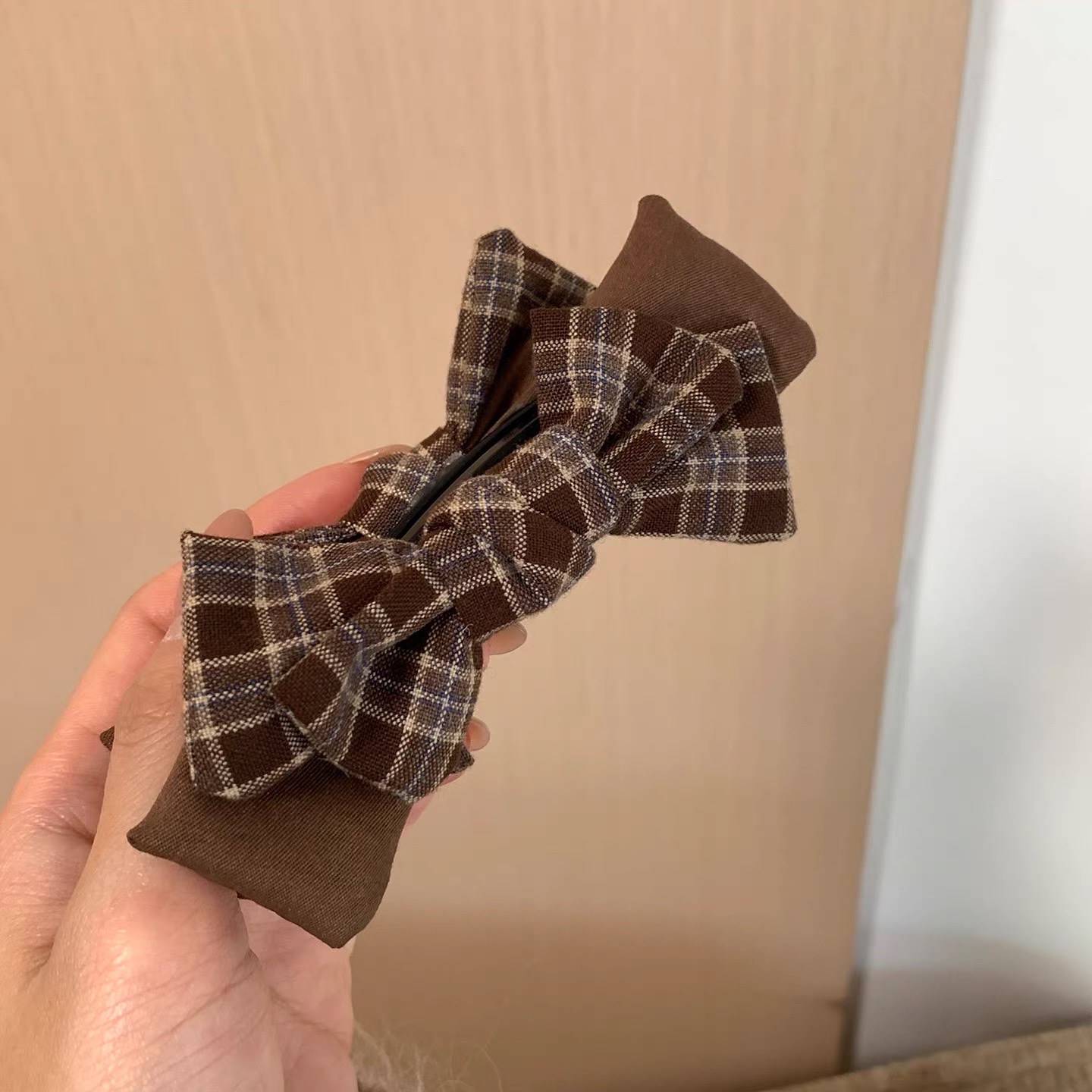New floral double-layer bow banana clip for women's autumn and winter atmosphere, high-end back head clip, duckbill clip, children's hair clip and hair accessory detail image 6