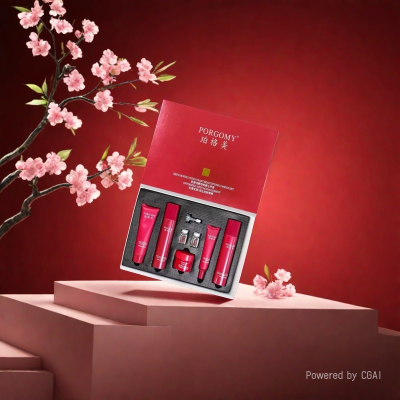 Puge Mei's Active Yeast Beauty 7-piece Set for Pregnant Women is a hydrating and moisturizing cosmetic set with Hyaluronic acid Active peptides details Picture