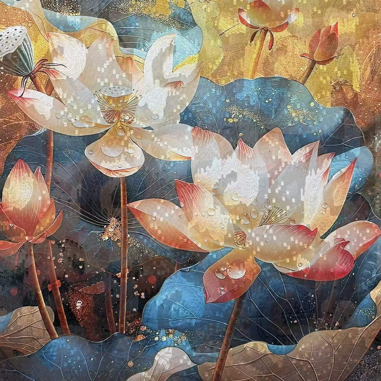 Jinlian New Chinese-style National Style Versatile Shawl Cut Flower Long Scarf 70*180 details Picture