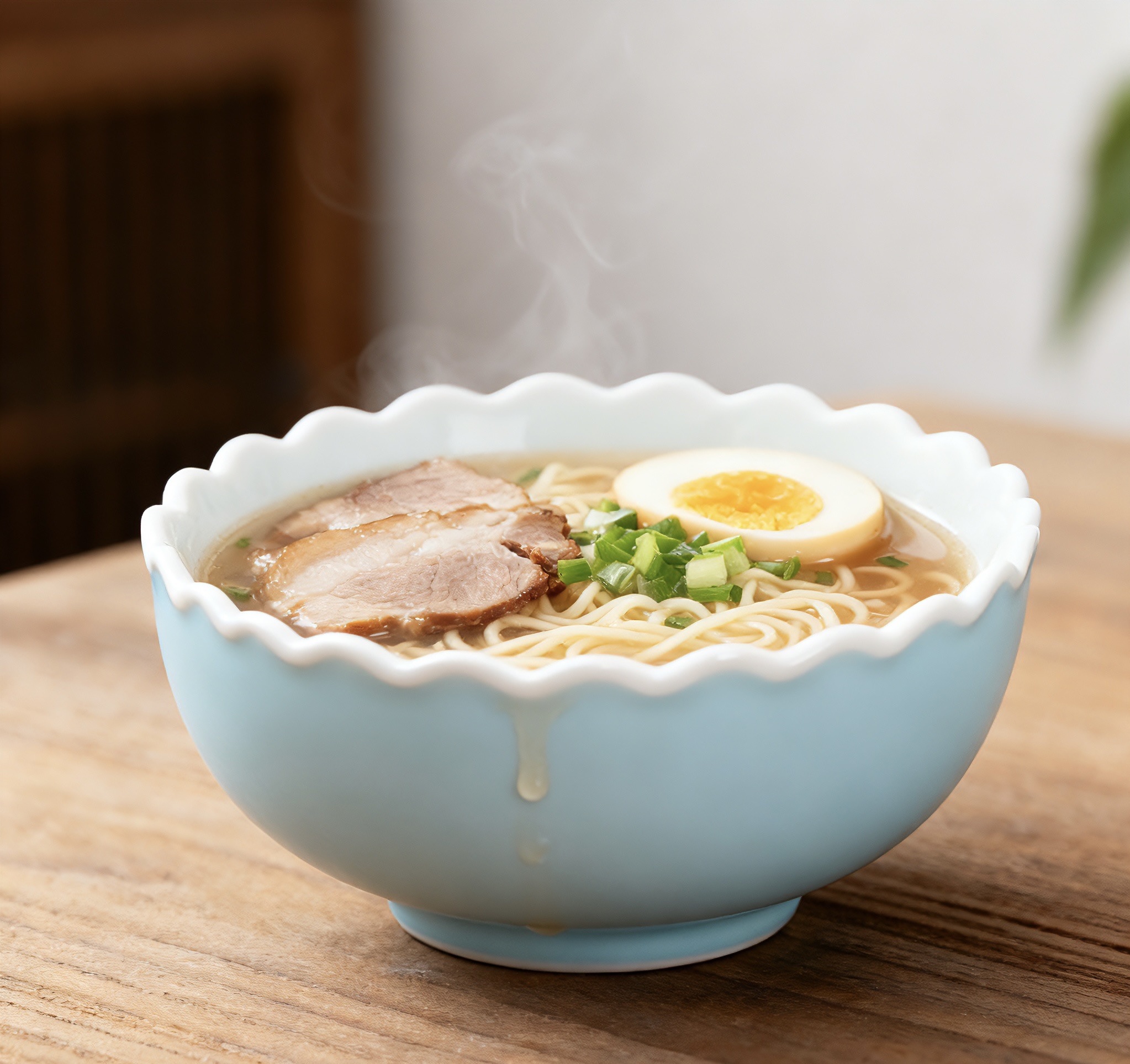 「治愈系浅蓝花边碗」家用陶瓷小碗 甜品沙拉碗 一人食泡面碗可爱餐具陶瓷陶瓷陶瓷陶瓷陶瓷陶瓷陶瓷陶瓷详情图3