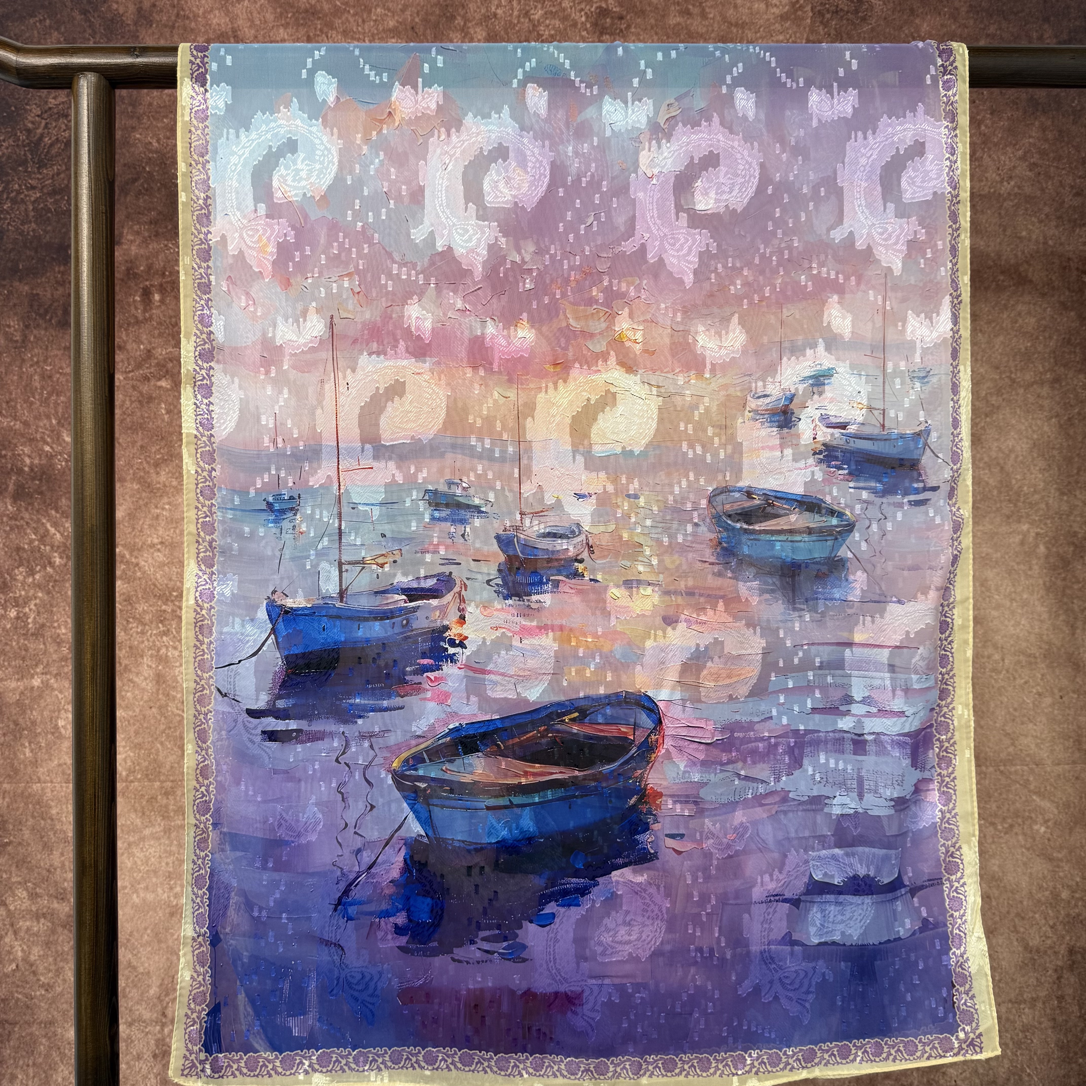 Chaoyang New Chinese-style national style versatile shawl and scarf Cut Flower Long Scarf 70*180