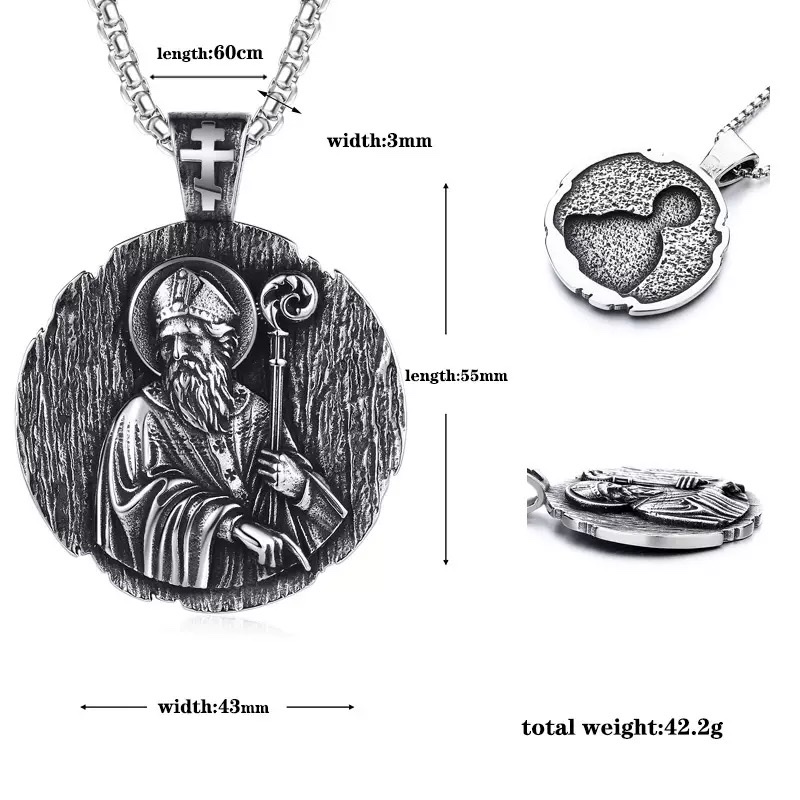 Export to Europe, America, Amazon, Pope, Wise Sage, Archbishop, titanium steel pendant, men's stainless steel necklace wholesale, stainless steel pendant, stainless steel pendant details Picture