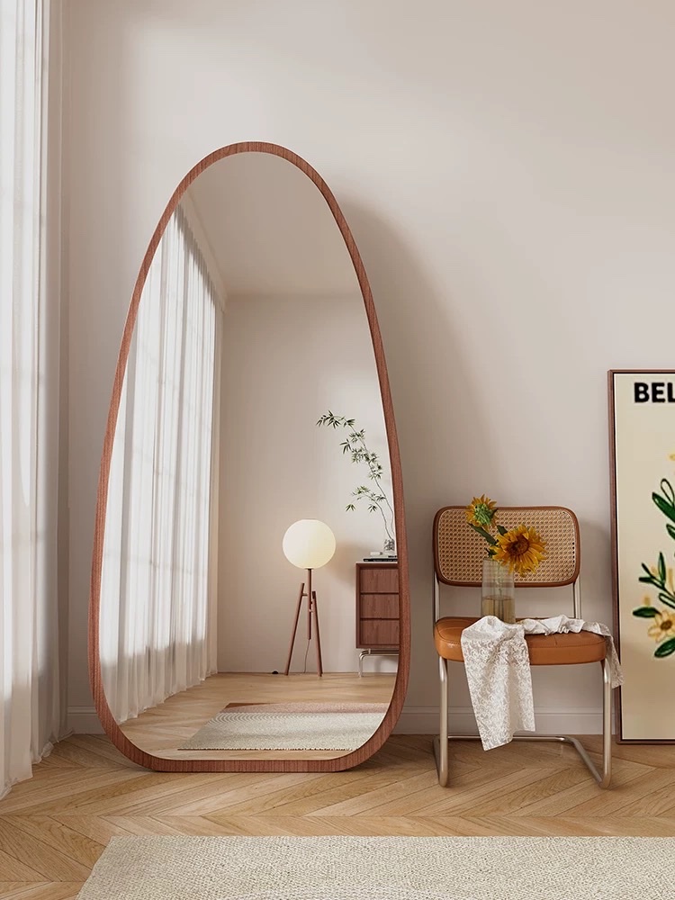 中古镜子全身镜落地镜家用卧室异形壁挂高级感穿衣镜服装店试衣镜