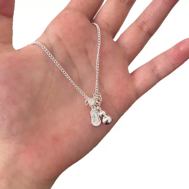 S925 sterling silver pearl necklace, a niche design for women, exudes a light luxury and high-end feel, does not fade, and is a simple collarbone chain accessory wholesale details Picture