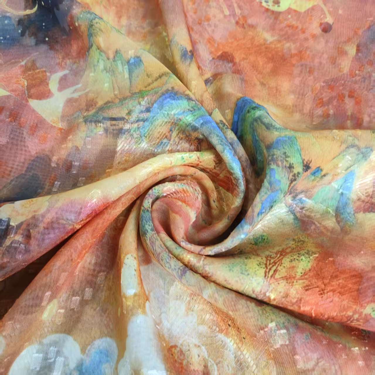 Nine-colored Deer New Chinese-style National style Versatile shawl Cut Flower Long Scarf 70*180 detail image 3