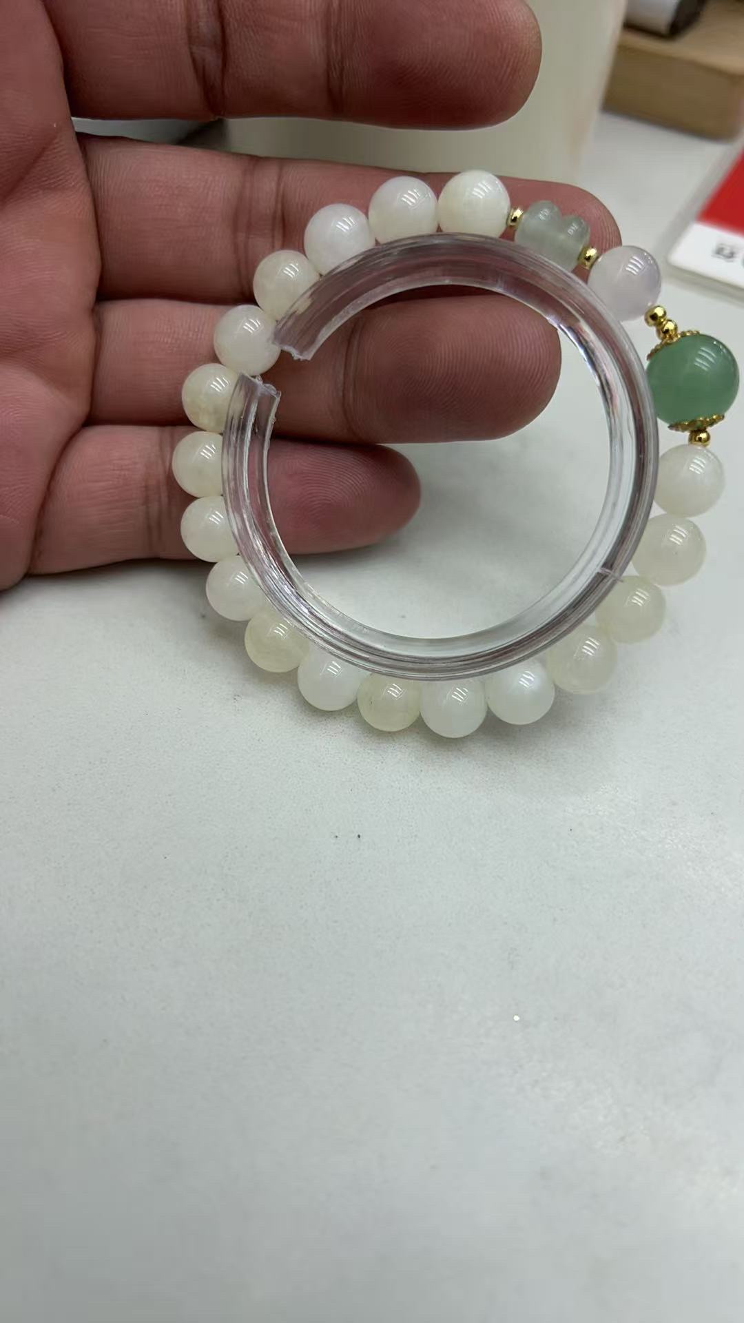 Burmese yellow jade bracelet accessories, handcrafted jewelry accessories, bracelet decoration accessories, matching accessories, simple matching of jade bracelets Application Scenario