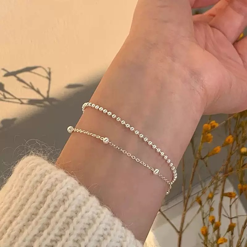 s925 sterling silver versatile sparkling Zircon round bead bracelet, elegant and niche accessory, simple small diamond jewelry accessory Item Picture