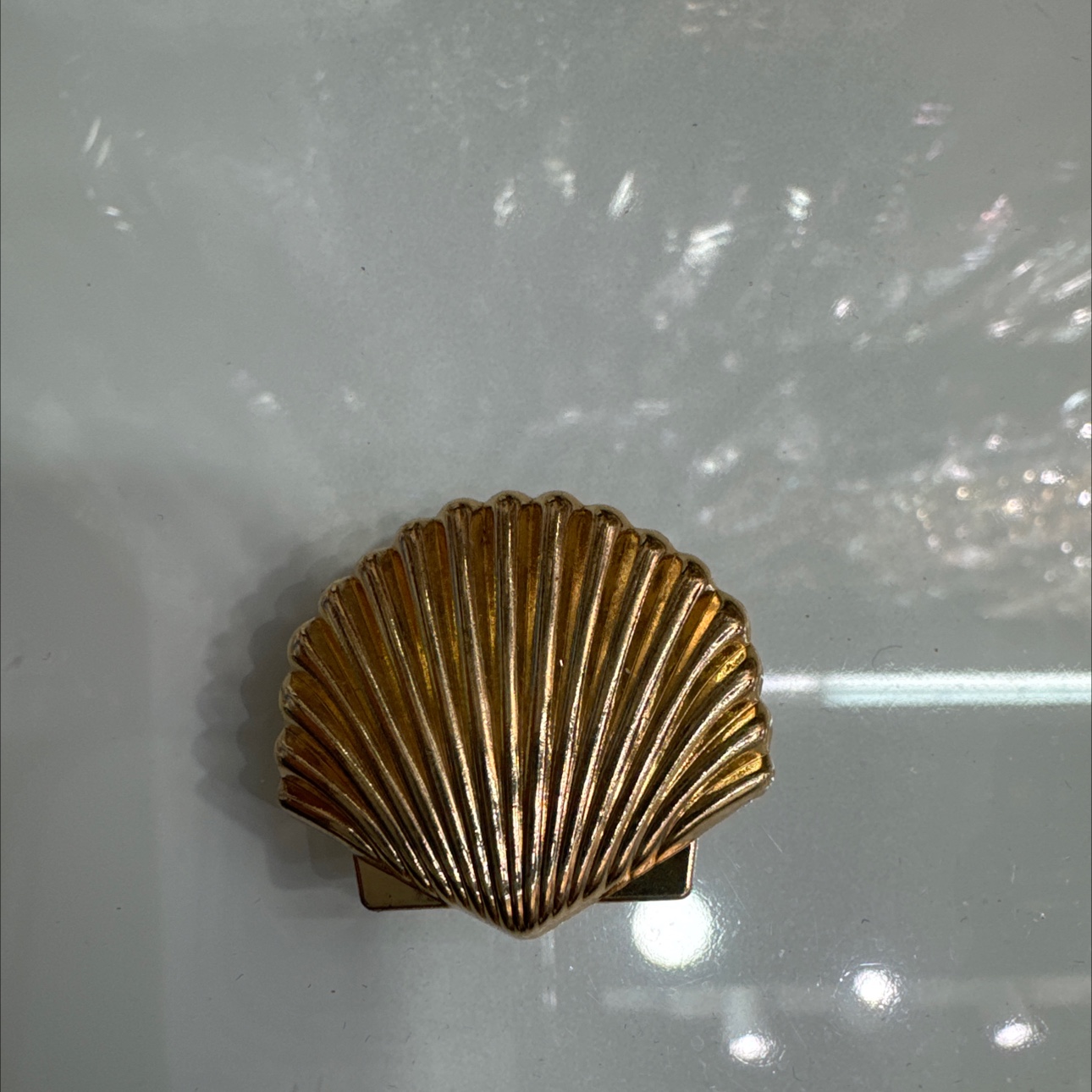 European and American summer new high-end niche ocean-style alloy headwear, large scallop texture striped hair clips, women's hair clips, children's hair clips, hair accessories